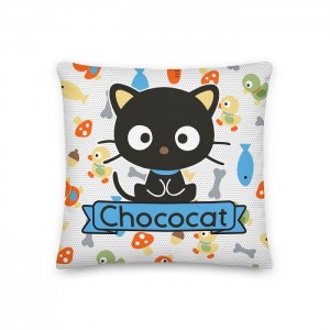 Hello Kitty Chococat Fish & Acorns 18" Square Pillow Colorati | RO_HK42543