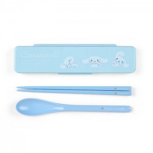 Hello Kitty Cinnamoroll Everyday Chopsticks & Spoon Set Albastri | RO_HK97172