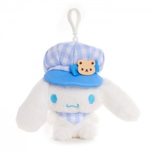 Hello Kitty Cinnamoroll Plush Mascot Clip (Gingham Cap Series) Albi Albastri | RO_HK46346