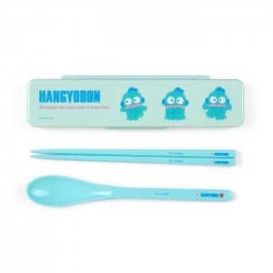 Hello Kitty Hangyodon Everyday Chopsticks & Spoon Set Albastri | RO_HK39132