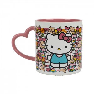 Hello Kitty Hello Kitty 16oz Heart Handle Ceramic Mug Colorati | RO_HK28644