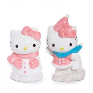 Hello Kitty Hello Kitty Ceramic Holiday Salt & Pepper Set (Snow Play) Roz Albastri | RO_HK95780