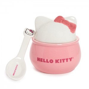 Hello Kitty Hello Kitty Ceramic Sculpted Bowl and Spoon Set Roz | RO_HK89432