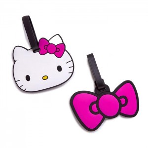 Hello Kitty Hello Kitty Pink Bow 2-pc Luggage Tag Set Albi Roz | RO_HK36236