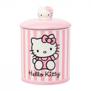 Hello Kitty Hello Kitty Pink Stripe Ceramic Storage Jar Roz | RO_HK64242