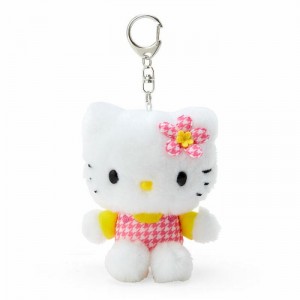 Hello Kitty Hello Kitty Plush Mascot Keychain (Floral Houndstooth Series) Albi | RO_HK79443