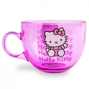 Hello Kitty Hello Kitty Signature Pink Glass Mug Roz | RO_HK50498