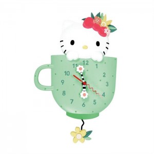 Hello Kitty Hello Kitty Tea Time Wall Clock Verzi | RO_HK25122