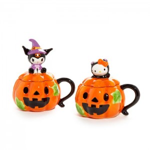 Hello Kitty Hello Kitty and Kuromi Pumpkin Ceramic Mugs Gift Set Portocalii | RO_HK92153