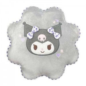 Hello Kitty Kuromi Cozy Face Throw Pillow Gri | RO_HK86806