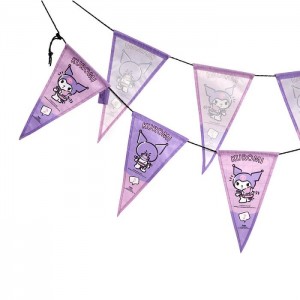 Hello Kitty Kuromi Decorative Flag Set (Camping Series) Violet | RO_HK13541