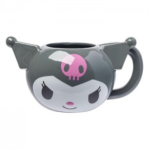 Hello Kitty Kuromi Face Sculpted Mug (Gray) Gri | RO_HK22351