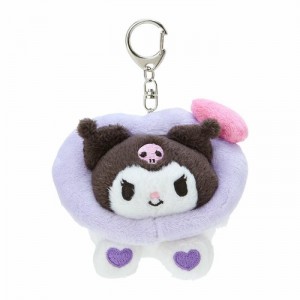 Hello Kitty Kuromi Plush Mascot Keychain (Big Heart Series) Violet | RO_HK59169