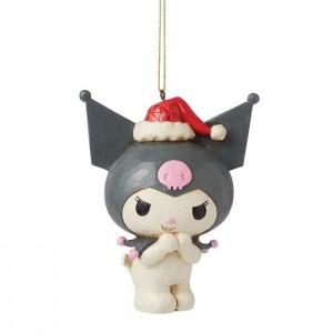 Hello Kitty Kuromi Santa Hat Hanging Ornament (Jim Shore Sanrio Collection) Gri | RO_HK41172