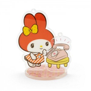 Hello Kitty My Melody Acrylic Keychain and Stand (Retro Room Series) Rosii | RO_HK65596