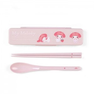 Hello Kitty My Melody Everyday Chopsticks & Spoon Set Roz | RO_HK31279