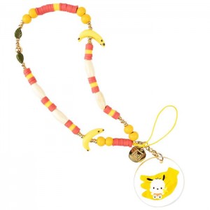 Hello Kitty Pochacco Banana Beaded Charm Mobile Phone Wrist Strap Colorati | RO_HK53627