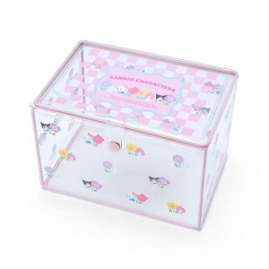 Hello Kitty Sanrio Characters Clear Storage Case (Pastel Check Series) Roz | RO_HK16041