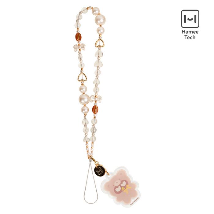 Hello Kitty Badtz-maru Latte Bear Beaded Charm Mobile Phone Wrist Strap Roz | RO_HK78925