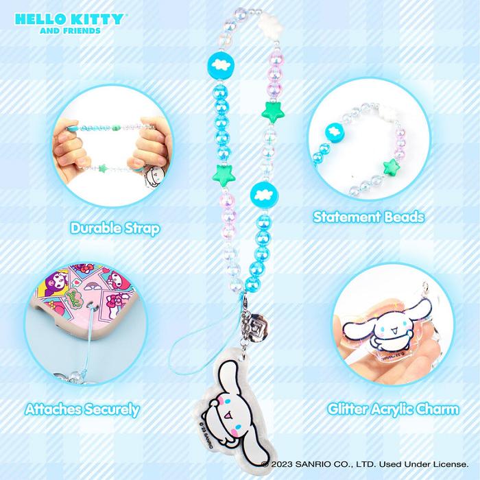 Hello Kitty Cinnamoroll Beaded Charm Mobile Phone Wrist Strap Albastri | RO_HK98525