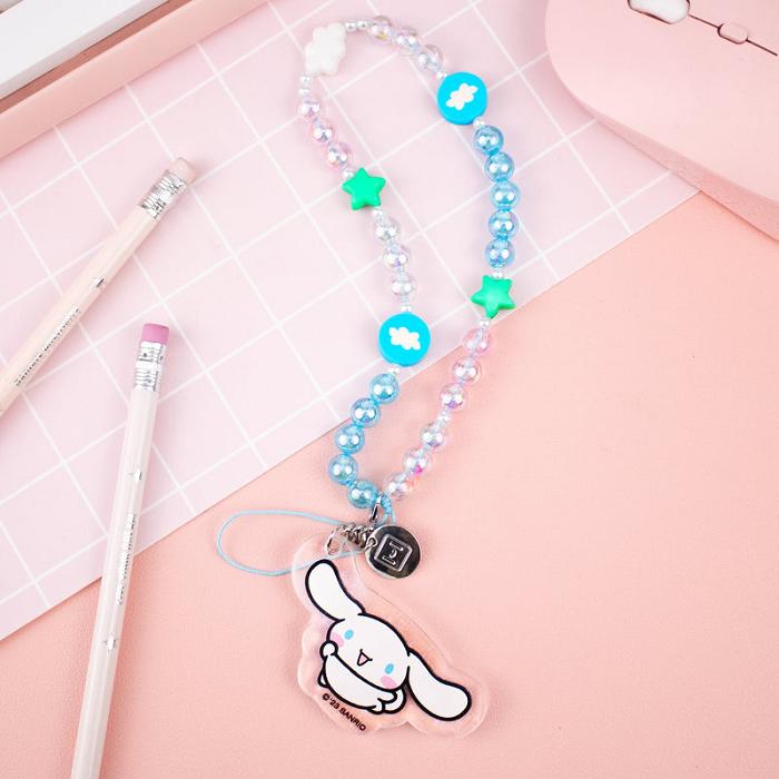 Hello Kitty Cinnamoroll Beaded Charm Mobile Phone Wrist Strap Albastri | RO_HK98525