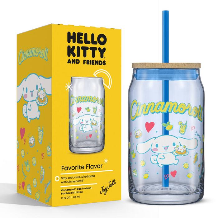 Hello Kitty Cinnamoroll Favorite Flavor Lidded Glass Tumbler Albastri | RO_HK20192