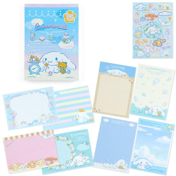 Hello Kitty Cinnamoroll Memo Pad & Sticker Set Albastri | RO_HK18380