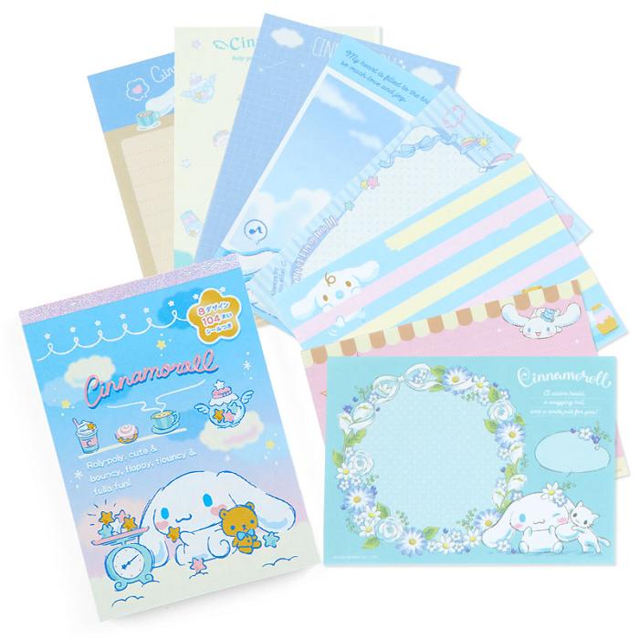 Hello Kitty Cinnamoroll Memo Pad & Sticker Set Albastri | RO_HK18380