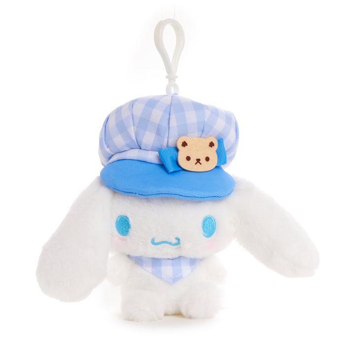 Hello Kitty Cinnamoroll Plush Mascot Clip (Gingham Cap Series) Albi Albastri | RO_HK46346