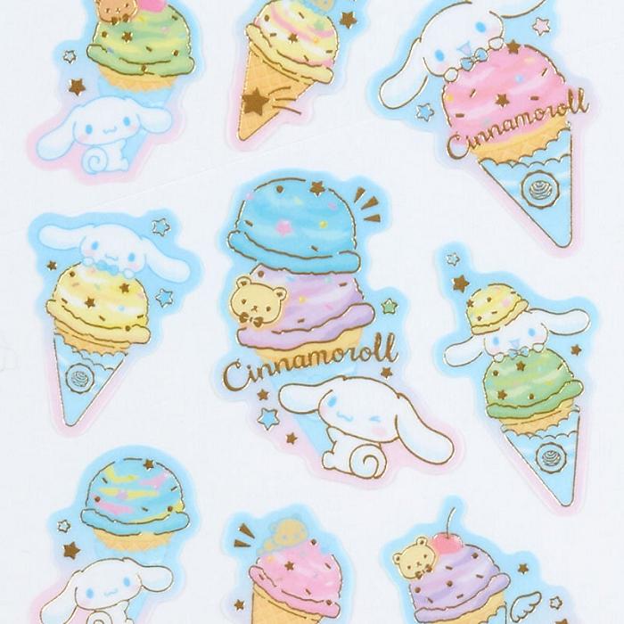 Hello Kitty Cinnamoroll Sticker Sheet (Ice Cream Party Series) Albastri | RO_HK35820