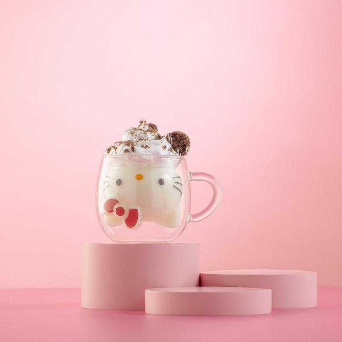 Hello Kitty Hello Kitty 3D Double Wall Espresso Glass Silve | RO_HK87375