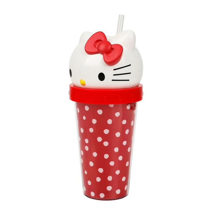 Hello Kitty Hello Kitty 3D Face Travel Tumbler (Dots) Rosii | RO_HK67067