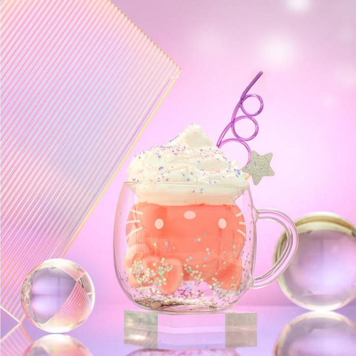 Hello Kitty Hello Kitty 50th Anniversary Limited Edition 3D Double Wall Glass Mug Rosii | RO_HK87027