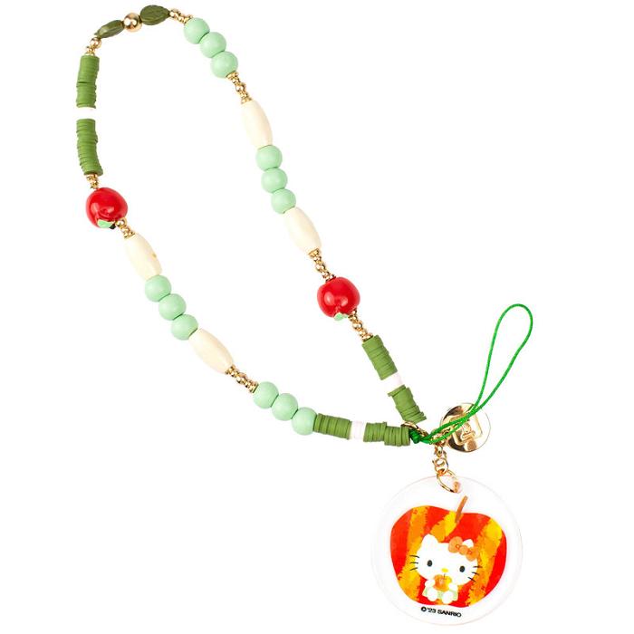 Hello Kitty Hello Kitty Apple Beaded Charm Mobile Phone Wrist Strap Verzi Colorati | RO_HK22193