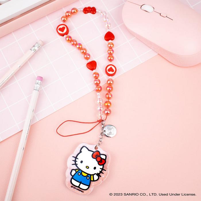 Hello Kitty Hello Kitty Beaded Charm Mobile Phone Wrist Strap Roz | RO_HK73603