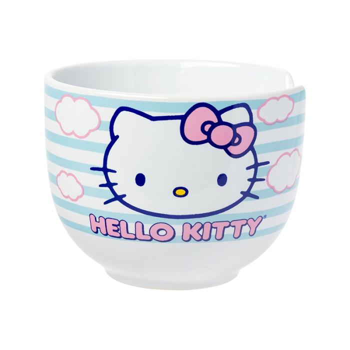 Hello Kitty Hello Kitty Ceramic Ramen Bowl and Chopstick Set (Clouds) Albastri | RO_HK36116