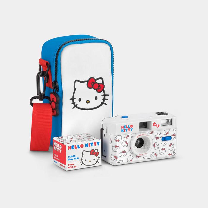 Hello Kitty Hello Kitty Classic FC-11 35mm Camera Bag and Film Gift Box Albastri | RO_HK50972