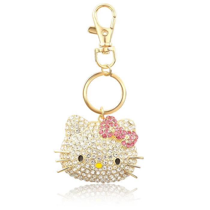 Hello Kitty Hello Kitty Face Pave 3D Bling Keychain Aurii | RO_HK36502