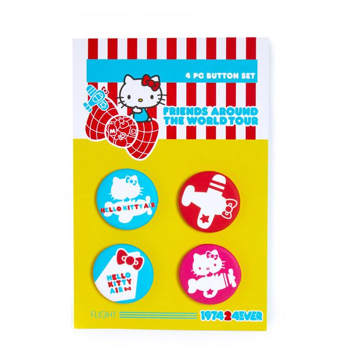 Hello Kitty Hello Kitty Friends Around The World Tour Button Set Colorati | RO_HK23381