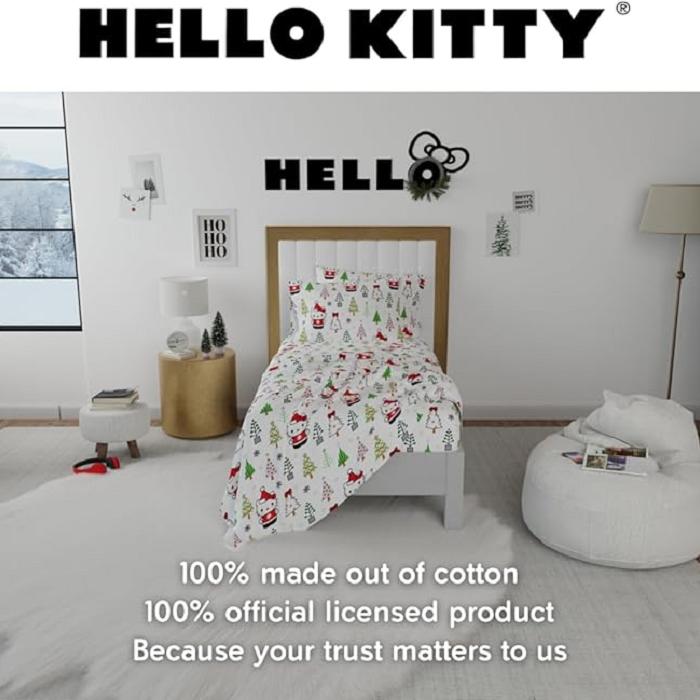 Hello Kitty Hello Kitty Holiday Cotton Flannel Sheet Set Colorati | RO_HK78019