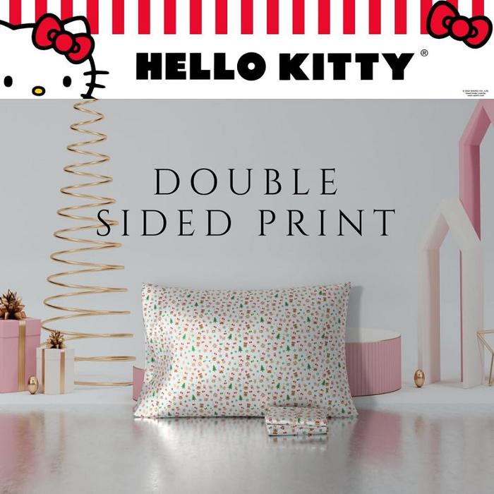 Hello Kitty Hello Kitty Holiday Satin Pillowcase Rosii Verzi | RO_HK46446