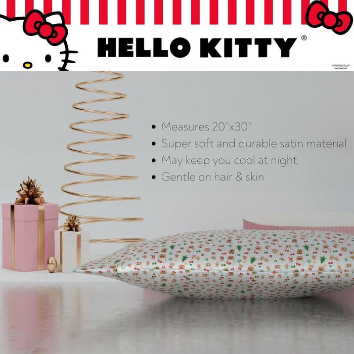 Hello Kitty Hello Kitty Holiday Satin Pillowcase Rosii Verzi | RO_HK46446