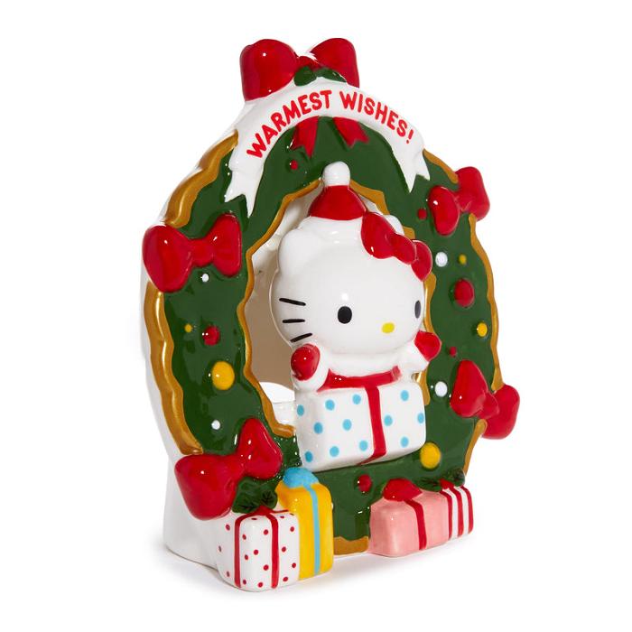 Hello Kitty Hello Kitty Holiday Wreath Ceramic Tealight Holder Rosii Verzi | RO_HK73888