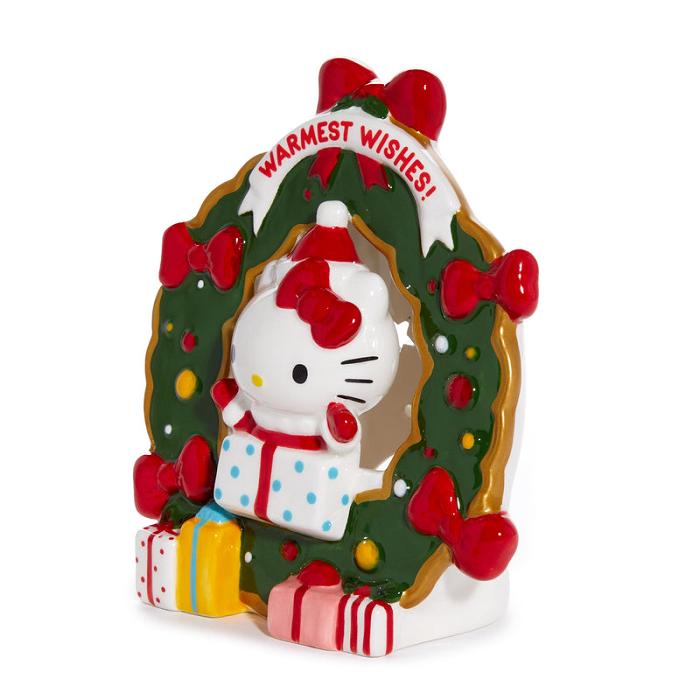 Hello Kitty Hello Kitty Holiday Wreath Ceramic Tealight Holder Rosii Verzi | RO_HK73888