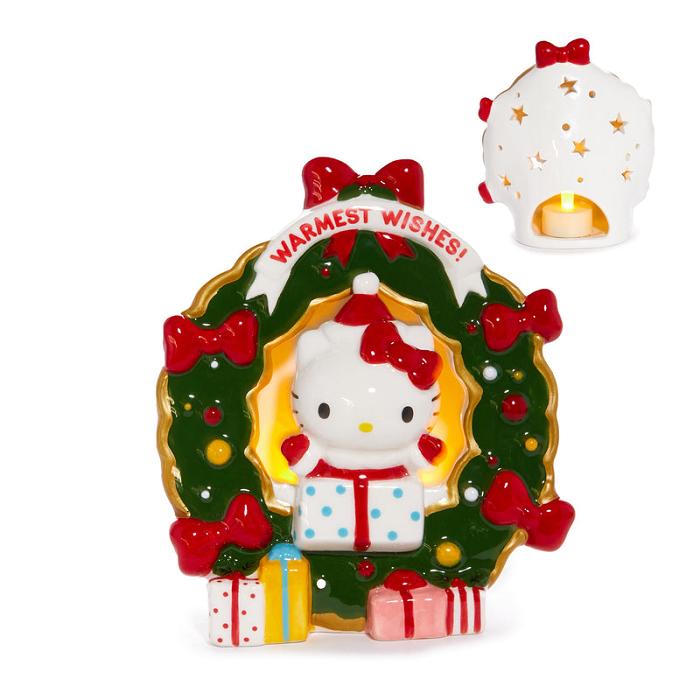 Hello Kitty Hello Kitty Holiday Wreath Ceramic Tealight Holder Rosii Verzi | RO_HK73888