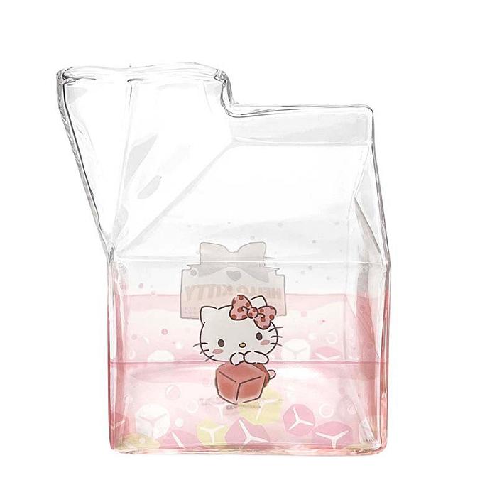 Hello Kitty Hello Kitty Kawaii Glass Milk Carton Cup Roz | RO_HK67648