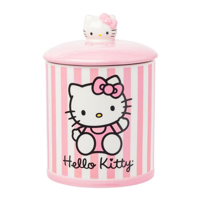 Hello Kitty Hello Kitty Pink Stripe Ceramic Storage Jar Roz | RO_HK28233