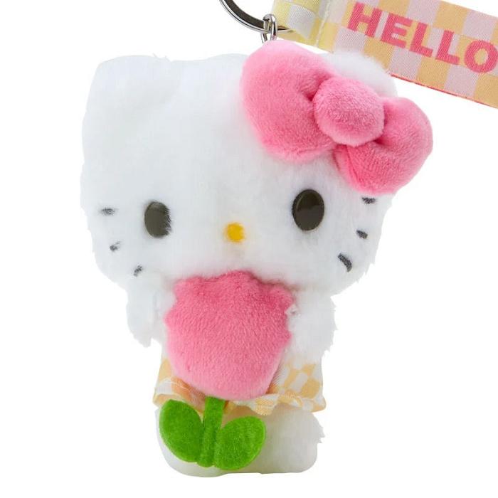 Hello Kitty Hello Kitty Plush Mascot Keychain (Pastel Check Series) Albi Roz | RO_HK45114