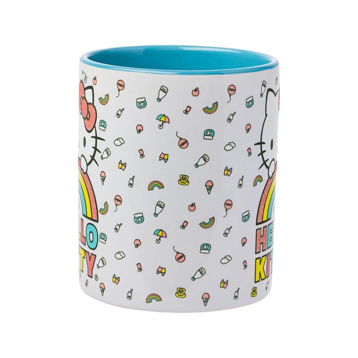 Hello Kitty Hello Kitty Rainbow Glitter Ceramic Mug Albastri | RO_HK30926