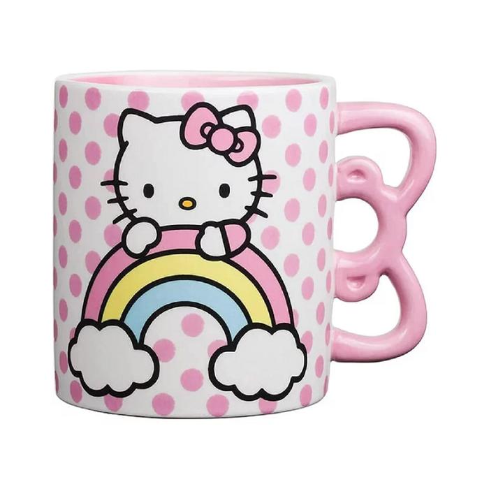 Hello Kitty Hello Kitty Sculpted Bow & Rainbow Ceramic Mug Roz | RO_HK94907